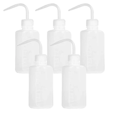 Bild av 250 ml säkerhetsflaska i plast, klämflaska för laboratorier med smal mun och skaletiketter, sprutflaska växtblomma suckulentvattning 5 pack