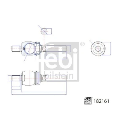 Bild av FEBI BILSTEIN 182161 Rotule Axiale Essieu avant M22 x 1,5, M24 1,5 209,5