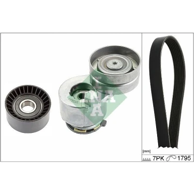Bild av INA 529 0412 10 Jeu de courroies trapézoïdales à nervures Contrôler et changer roue libre alternateur si nécessaire RENAULT: LAGUNA 2, Captur