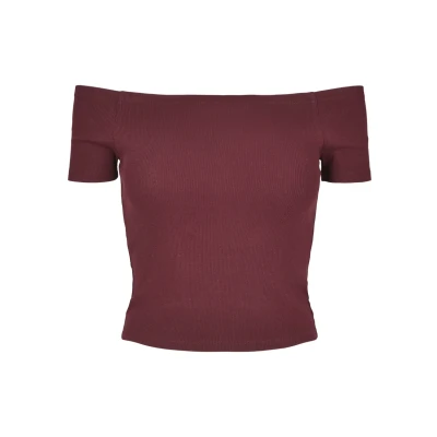 Bild av Urban Classics OFF Shoulder Tshirt bas, Storlek: XS, Redwine