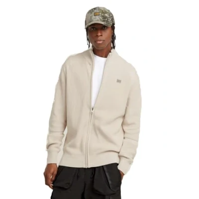 Bild av G Star RAW Detailed Zip Thru Knit, Vit (Whitebait D25746 c868 1603), S