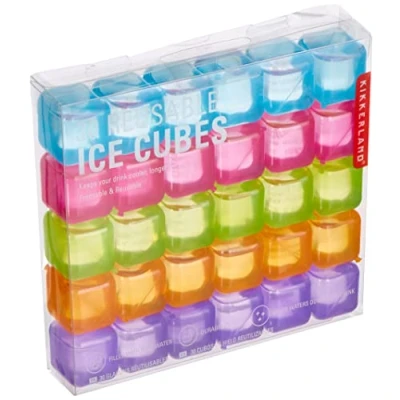 Bild av Kikkerland CU165 isbitar, plast, blå/rosa/grön/orange/lila, 16,3 x 2,8 13,8 cm, set med 30