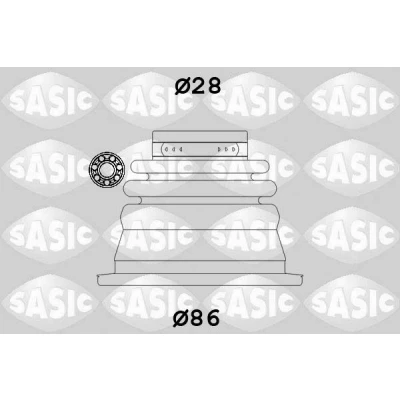 Bild av SASIC 4003464 Soufflet de Cardan Essieu avant gauche, du côté boîte vitesses RENAULT: LAGUNA 1, CLIO 2, Kangoo I