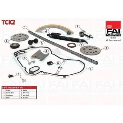 Bild av FAI AutoParts TCK2 Jeu de distribution à chaînes avec joints, roues dentées Simplex, Chaîne vélo OPEL: Vectra C CC, Zafira A, Astra G Cabriolet