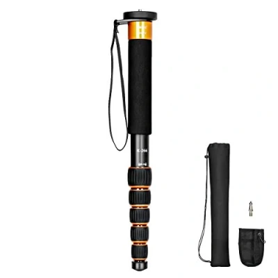 Bild av Koolehaoda 6 delad monopod kompakt bärbar unipod pinne i aluminiumlegering, max. Belastning 7 kg, vikstorleken är endast 38 cm (orange)
