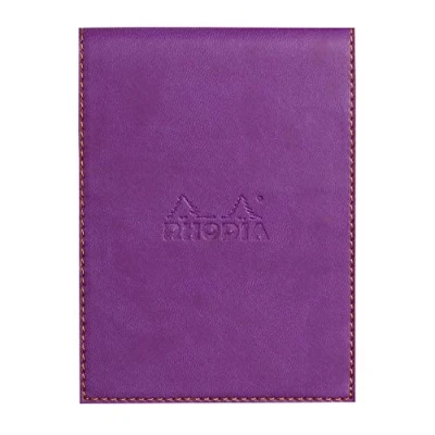 Bild av Rhodia 128110C Anteckningsblock N12 (med skyddsfodral av konstläder, 9,5 x 13 cm, rutig, chic och elegant, perfekt för dina anteckningar) 1 set, lila