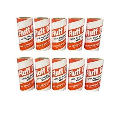 Bild av Fluffiga av luddsrullar, 10 rullar x 60 ark totalt 600 extra klibbiga lakan som är lätta att dra bort. Tar bort husdjurshår, fluff och damm från alla tyger, mattor, kläder etc.