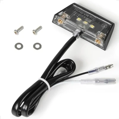Bild av evermotor Universal Mini 12 V 0,3 W E32 LED registreringsskyltsbelysning motorcykel, E testad bil fyrhjuling ATV svart vattentät IP67