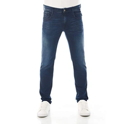 Bild av Replay herr Jeans Anbass Powerstretch Denim, 091 medium blå, 32W / 32L