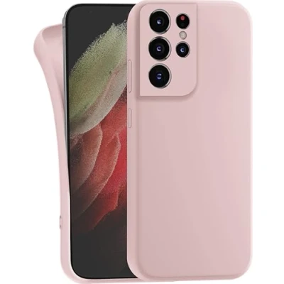 Bild av MyGadget fodral kompatibelt med Samsung Galaxy S21 Ultra robust mobilfodral TPU smalt silikonfodral bakstycke reptåligt skyddsfodral matt rosa