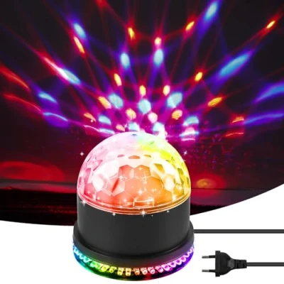 Bild av RGB discokula 5 W, 48 LED, 360 rotation, automatisk disco festlampa, musikkontrollläge, scenbelysning, heminredning, födelsedag, jul, karaokeklubb