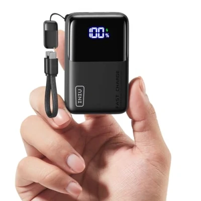 Bild av INIU Power Bank, 45 W 10 000 mAh minipowerbank för bärbar dator, med stark USB C kabel, höghastighets laddare In&amp;Out, batteripack iPhone 16/15/14/13, Samsung, Google, MacBook, iPad