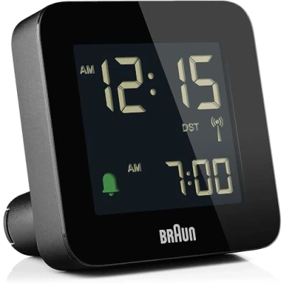 Bild av Braun digital väckarklocka I snooze funktion negativ LC display snabbjusteringsfunktion Crescendo larm svart modell BC09 DCF