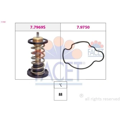 Bild av FACET 7.7981 Thermostat d&#039;eau 88C avec joint d&#039;étanchéite BMW: 1 3/5 portes, X1, 2 Active Tourer, MINI: Countryman