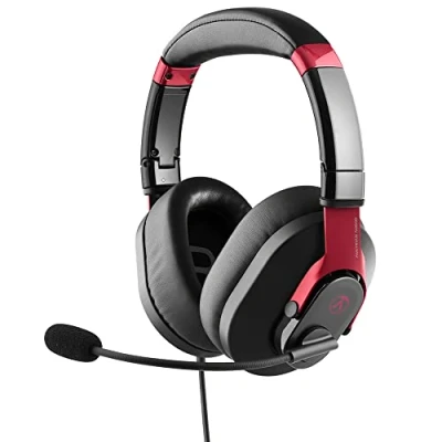 Bild av Austrian Audio PG16 Pro spelheadset med mikrofon (spelhörlurar, högupplöst ljud, öronkuddar i minnesskum för optimal bärkomfort, avtagbar 1,4 m lång kabel), svart/röd
