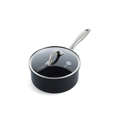 Bild av GreenPan Lima Midnight hårdanodiserad hälsosam keramisk nonstick, 20 cm/3,1 liter kastrullgryta med lock, PFAS fri, induktionssäker, ugnssäker