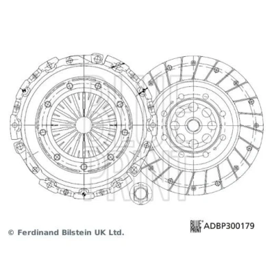 Bild av BLUE PRINT ADBP300179 Kit d&#039;Embrayage à trois pièces avec graisse synthétique butée de débrayage 226 PEUGEOT: 307 3/5 portes, Break, SW