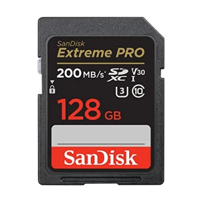 Bild av SanDisk 128 GB Extreme PRO SDXC kort + RescuePRO Deluxe, upp till 200 MB/s, UHS I, klass 10, U3, V30