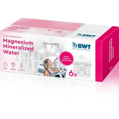 Bild av BWT 814136 A Filterpatron Magnesium Mineralized Water Patroner för bordsvattenfilter PENGUIN, SLIM och VIDA 6 stycken i ett set, Vit