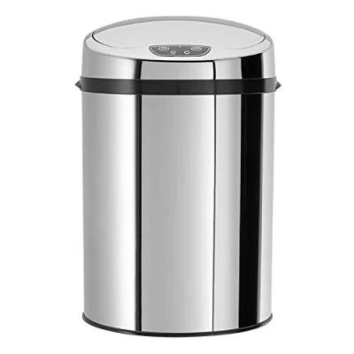 Bild av Echtwerk kontors /badrums /kosmetikasoptunna, papperskorg med sensor, touchless papperskorg, elektrisk soptunna, infraröd rörelsesensor, rostfritt stålstomme, kapacitet 9 liter, INOX