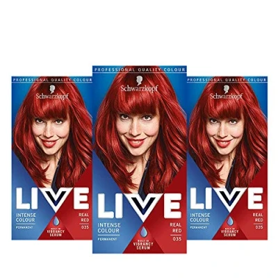 Bild av Schwarzkopf Live Colour intensiv hårfärgning, Permanent rött hårfärgningsmedel, 35 äkta röd (Real Red) nyans