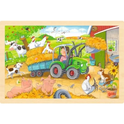 Bild av Goki Wooden Jigsaw Puzzle Tractor 24 pcs. Trä