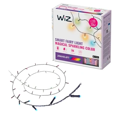 Bild av WiZ RGBIC Smart LED Fairy Light med musiksynkronisering Ljuslykta 160 LED, 16 miljoner färge, ansluts till ditt WLAN, röst /applikationsstyrd, fungerar Google Home, Alexa