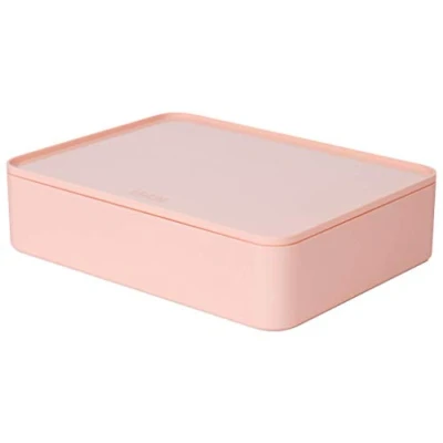 Bild av HAN Lådlåda Allison Smart Organizer Redskapslåda med innerskål och lock/serveringsbricka, stapelbar, kontor, skrivbord, badrum, kök, möbelvänliga gummifötter, 1110 86, flamingo ros