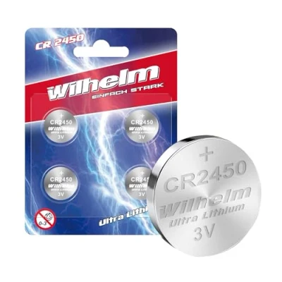 Bild av 4 x CR2450 WILHELM litiumknappcell 3 V 600 mAh ø 24,5 5,0 mm batteri DL 2450 CR