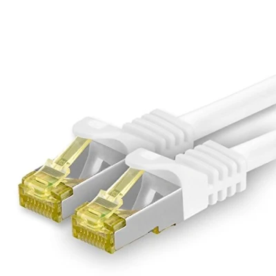Bild av Cat.7 nätverkskabel 15m vit 1 stycke Cat7 ethernetkabel nätverk LAN kabel rå 10 Gb s SFTP PIMF LSZH set patchkabel med Rj 45 kontakt Cat.6a