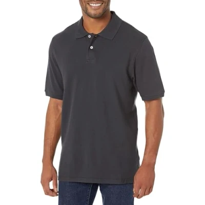 Bild av Amazon Essentials Men&#039;s Pikétröja i bomull med normal passform (finns Big &amp; Tall), Svart, XL