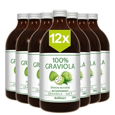 Bild av 12 x 100% SOURSOP JUICE unfiltred &amp; vegan 500 ml. Graviola. Guanábana. Corossol. Made in Germany.