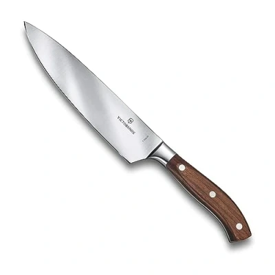 Bild av Victorinox, Grand Maître, Profi Tranchiermesser, Extra Scharfe Klinge, gerader Schliff, 20 cm, Edler Holzgriff, Rostfreier Stahl, braun