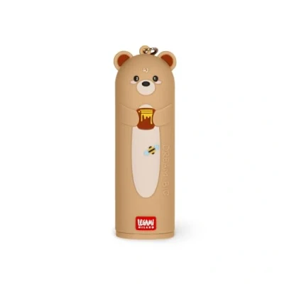 Bild av Legami bärbar laddare My Super Power, laddning 2 enheter samtidigt, USB typ C kabel ingår, powerbank, diameter 3,5 cm, höjd 11,60 nallbjörn