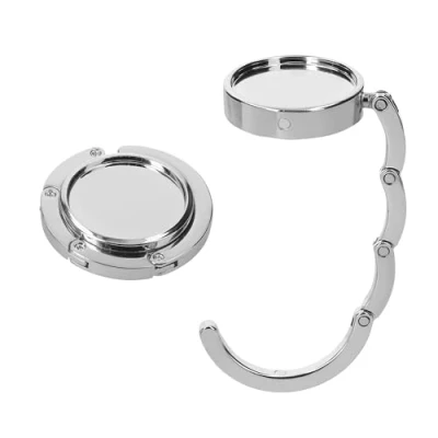 Bild av kwmobile Handväskshängare för bord (set med 2) handväskekrok vikbar handväskhängare bärbar bordsväskhållare, SILVER, x2