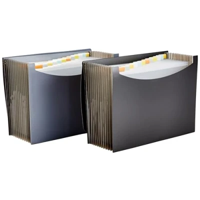 Bild av Amazon basics dokumentmapp A4, fackmapp, grå, svart, 2 pack