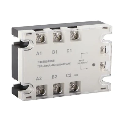Bild av 3 fas Solid State relä 40 A AC SSR ingång 90 250 VAC belastning 24 480 TSR 40AA H