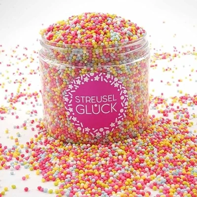 Bild av Stressel lycka strössel bara ren färgglad 180 g icke pareilles sockerpärlor sockerströssel barns födelsedag jul tårtdekoration cupcakes muffins kakströssel kaka tårta