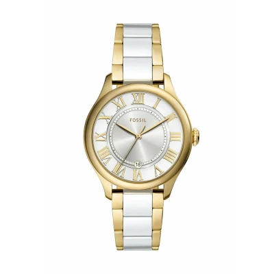 Bild av Fossil Gilmore Klocka för Dam, Kvarts Tre Visare Datum Urverk med armband i rostfritt stål eller läder
