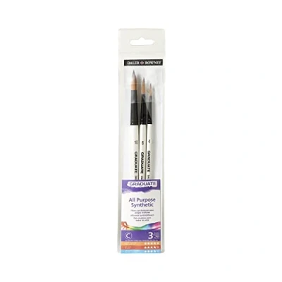 Bild av Daler Rowney 212530007 D212530007 Målarpenslar, Vit, Svart, 3 stycken