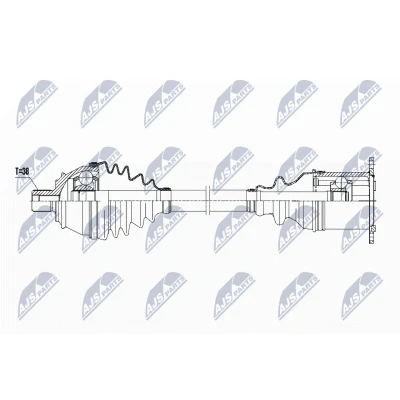 Bild av NTY NPW AU 023 Arbre de transmission Essieu Avant gauche 543 Boîte automatique AUDI: A6 C6 Berline,