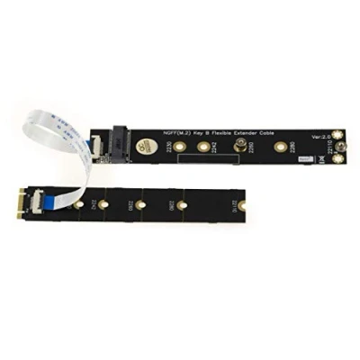 Bild av KALEA INFORMATIQUE. Riser Extender M.2 NGFF B nyckel för SATA M2 SSD. Variabel längd 15 eller 20 cm.