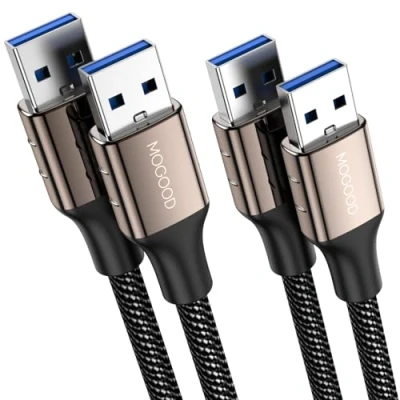 Bild av MOGOOD USB 3.0 hane till kabel typ A superhastighet 5 Gbps för hårddiskar, högtalare, dator, Blu ray spelare, DVD, kylning av bärbar dator (1M + 1 M)