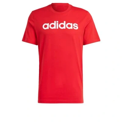 Bild av adidas För Män Essentials Single Jersey Linear Embroidered Logo Tee, Better Scarlet, S Tall