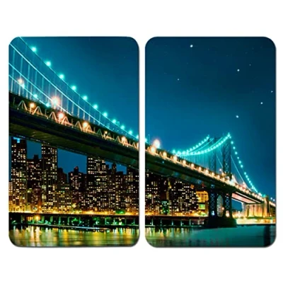 Bild av Planche à découper Wenko Brooklyn Bridge 30 x 52 cm Verre trempé (2 Unités)