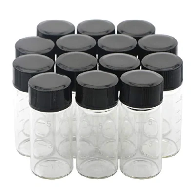 Bild av Unxuey 14 st 5 ml (1/6 Oz) mini klart graderat glas flaskor prov skruvlock med skala transparent labb
