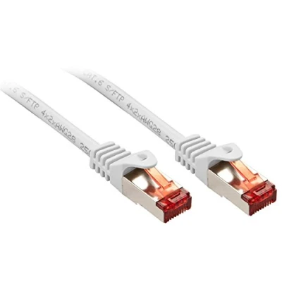 Bild av LINDY 47381 RJ45 Nätverkkabel, Patchkabel CAT 6 S/FTP 0.50 m Vit 1 st