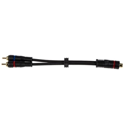 Bild av Goobay 50375 2 x RCA kontakt till 1 koppling, Audio Y adapterkabel, OFC, dubbelskärmad, svart, 0,2 m