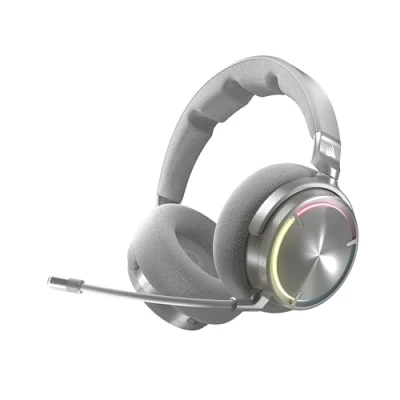 Bild av CORSAIR VIRTUOSO MAX WIRELESS Gamingheadset med Bluetooth Dolby Atmos, SoundID, Aktiv Brusreducering, Mikrofon av Sändningskvalitet, för PC, Mac, PS5, PS4 Silverfärgat