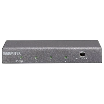 Bild av HDMI splitter 4K60 Marmitek Split 612 UHD 2.0 1 in / 2 out Ultra HD 3840 x 2160 60 Hz HDR Chroma färger 18 Gbs HDCP 2.2 EDID Inbyggda Förstärkare 4K